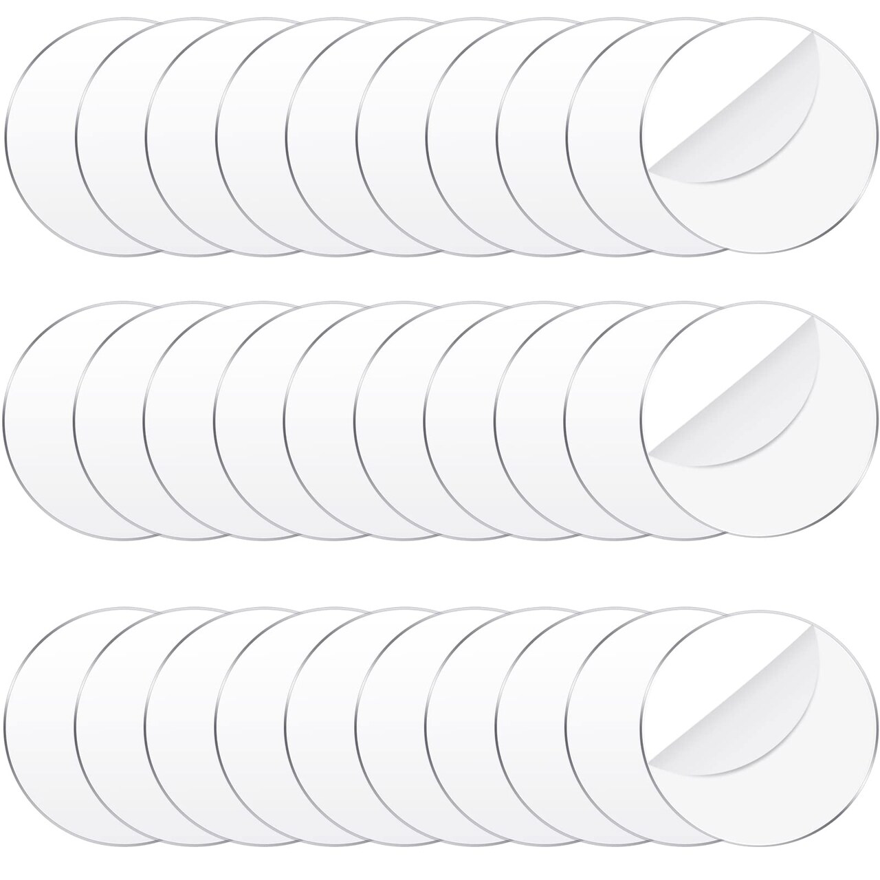 30 Pieces Acrylic Disc Clear Acrylic Circle Blanks Round Acrylic Sheets Transparent Acrylic Ornaments Blanks Round Acrylic Disk for Halloween Christmas Thanksgiving Day DIY Projects Crafts (3.5 Inch)